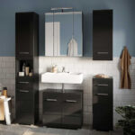 Badezimmer Möbelblock In Schwarz Hochglanz – 120X182X34 – Culina For Badezimmer Block