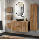 Badezimmer Waschplatz Tribune 100Cm 6 Teiliges Badset | Wotan Eiche –  Schwarz Throughout Badezimmer Eiche