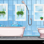 Bathroom With Bathtub And Toilet Stock Vector Image &amp; Art - Alamy for Badezimmer Clipart