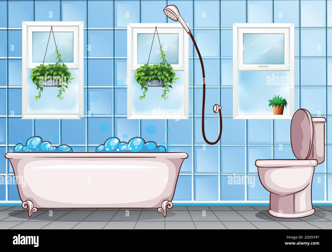 Bathroom With Bathtub And Toilet Stock Vector Image &amp; Art - Alamy for Badezimmer Clipart