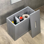 Dylex Crisp Grey Finish Bathroom Storage Box Toilet Cleaning Tidy With Regard To Badezimmer Box