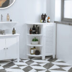 Homcom Eckschrank Badezimmerschrank Badschrank Badregal Schrank In Badezimmer Eckschrank