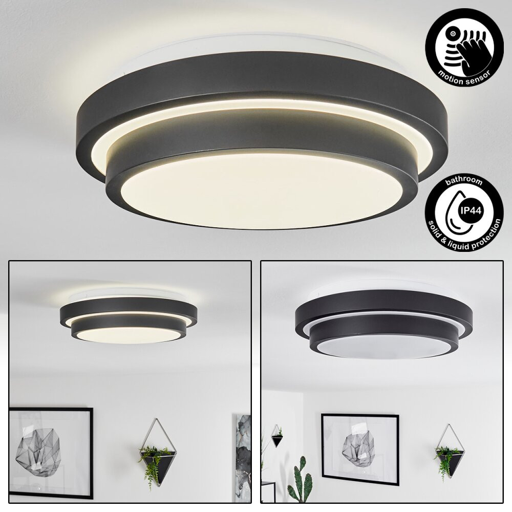 Subles Deckenleuchte Bad Led Schwarz, Weiß H3651940 | Lampe-Shop.at in Badezimmer Deckenleuchte